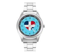 Flag of The Dominican Republic Heart Minimalist Men's Wrist Watches Alloy Analogue Quartz Watch Fashion Accessories
