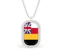 Flag of The Federated Malay States Personalized Necklace Print Pattern Pendant With Chain Gifts For Women Men Silver-style-8