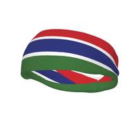 Flag of The Gambia Basketball Fitness Elastic Headband, Unisex Sports Headband, Sports Running Cycling Yoga Sweat-Absorbent Band,
