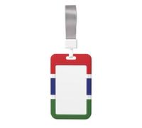 Flag of The Gambia Card Badge Holder. Durable Abs Material, Clear Id Display, Suitable for Office, Event, Meeting, Easy Identification.
