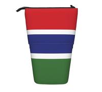 Flag of The Gambia Expandable Stand Pencil Pouch, Multi-Design Oxford Fabric, Adjustable Height, Multi-Use Cosmetic Bag