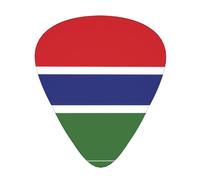 Flag of the Gambia Guitar picks, thin, medium, heavy, 12 pieces, suitable for guitar, bass, electric guitar, ukulele, wear-resistant guitar picks,