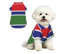 Flag of the Gambia Pet Hawaiian Shirt - Soft Peach Skin Button-Down top, Casual Beach Style Medium