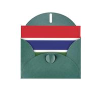 Flag Of The Gambia Print Blank Note Card, All Occasion Holidays Greeting Card Dark Green