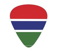 Flag of the Gambia Printed guitar picks for acoustic, electric, and band players, 12 pieces in 3 different thicknesses