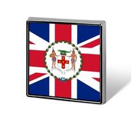 Flag of The Governor of Jamaica Printed Square Brooches Colorful Fashion Pins Badge for Backpacks Shirts Scarf