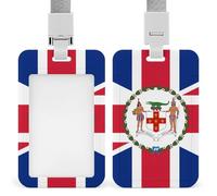 Flag of The Governor of Jamaica Trendy Badge Holder for Men Women Vertical Sliding Card Name Tag Holders with Lanyard