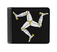 Flag of The Isle of Man Card Holder Wallets PU Bifold | Slim Wallet for Women Men with Money Clips 2 Hidden Compartments and 6 Slots