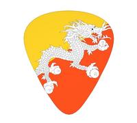 Flag of the Kingdom of Bhutan 12 guitar picks per pack, available in 3 different thicknesses, suitable for electric guitars, ukuleles, etc.