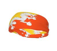 Flag of The Kingdom of Bhutan Basketball Fitness Elastic Headband, Unisex Sports Headband, Sports Running Cycling Yoga Sweat-Absorbent Band,