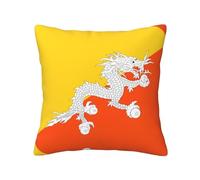 Flag of the Kingdom of Bhutan Four Season Pillowcase 16"x16" Soft Skin Friendly and Comfortable with Zipper Suitable for Sofa Car and Bedroom