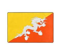 Flag of The Kingdom of Bhutan Print Area Rugs, Indoor Low Pile & Non-Shedding Non Slip Carpet, for Farmhouse Bedroom Home Office 36"x24"