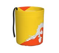 Flag of The Kingdom of Bhutan Print Car Trash Can/Car Garbage Bin Collapsible Pop Up Trash Bag,for Vehicle Home Office