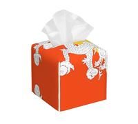 Flag of The Kingdom of Bhutan Print Tissue Box Cover - Square Leather Holder Organizer, for Kitchen, Living Room, Office Decor