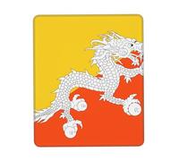 Flag of the Kingdom of Bhutan Rubber Base Mouse Mat with Stitched Edge-Non-Slip Desk Mat for Office Gaming, Smooth Cloth Surface Multiple Vertical