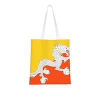 Flag Of The Kingdom Of Bhutan Totes. Lightweightcanvas, Double Handles, Stylish Women'S Tote Bag, Perfect For Shopping, Work And Everyday Carry.