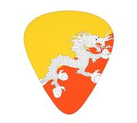 Flag of the Kingdom of Bhutan Wear-resistant guitar picks, thin, medium, heavy, 12 pieces of guitar picks, suitable for guitar, bass, electric guitar, ukulele,