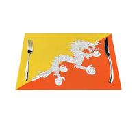 Flag of The Kingdom of Bhutan Woven Placemat 12x18 Inch - 1 Fashion Pattern Design for Home and Kitchen Decor