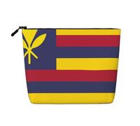 Flag of The Kingdom of Hawaii Fake Hemp Makeup Bag Large Capacity Travel Organizer for Business Trip and Daily Use