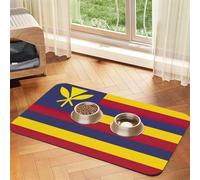 Flag of the Kingdom of Hawaii print Cats Pet Bowl Placemat Pet Feeding Mats for Dogs, Non-Slip PU Leather Tablecloth for Pets