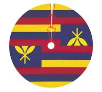 Flag Of The Kingdom Of Hawaii Print Christmas Tree Skirt, Winter Xmas Tree Mat Decorations For Home Party Holiday Decorations