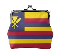 Flag of the Kingdom of Hawaii print Coin Purse Small Change Purse Card Holder Coin Pouch Small Wallet for Women and Men, Black, One Size, Vintage