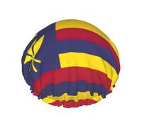Flag Of The Kingdom Of Hawaii Print Shower Cap For Women Men Reusable Lightweight Soft Bath Hair Cap With Elastic Band