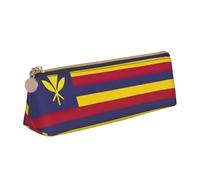 Flag of The Kingdom of Hawaii Print Student Pencil Case Large Capacity Triangle Pouch Zippered Pen Makeup School College
