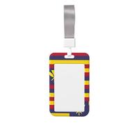 Flag of The Kingdom of Hawaii Printed Card Badge Holder with Neck Strap, Vertical Cards Holder Anti-Scratch and Easy-Scan, for Office, School