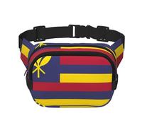 Flag of the Kingdom of Hawaii Printed Fashion Crossbody Bag, Hiking Waist Bag, Square Double Layer Travel and Fitness Shoulder Bag