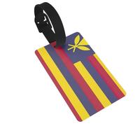 Flag of The Kingdom of Hawaii Printed Small Luggage Tags Portable Bag ID Holders with Adjustable Strap for Travel Gear