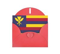 Flag Of The Kingdom Of Hawaii Printing Love Buckle Pearl Paper, Gifts For Birthday Cards With Accessory Sheet, Note Card, Envelope