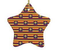 Flag Of The Kingdom Of Hawaii Printing Vintage Ornaments For Christmas, Ceramic Star Design With Hanging String, Bible Verse Star Ornament