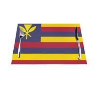 Flag of The Kingdom of Hawaii Woven Placemat 12x18 Inch - 4 PCS Fashion Pattern Design for Home and Kitchen Decor