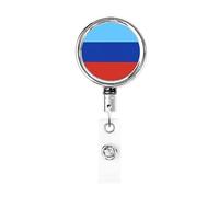 Flag of The Luhansk People's Republic Heavy Duty Metal Badge Holder Reel, Retractable Badge Holder with Belt Clip for Key Name Card Holder Employee Teacher