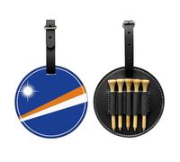 Flag of The Marshall Islands Black Printed Golf tee Storage Bag - Portable Design, Easy to Organize tee