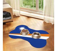 Flag of the Marshall Islands Bone Shaped Absorbent Dog Feeding Mat