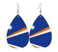 Flag of the Marshall Islands Leather earrings, European and American style earrings for young women, birthday gifts/Valentine's Day gifts