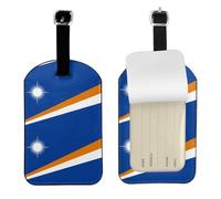 Flag of the Marshall Islands Leather Luggage Tag-Personalised ID Bag Tag for Suitcase, Privacy Cover Travel Accessory with Strap for Suitcase Backpack