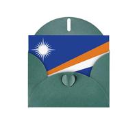 Flag Of The Marshall Islands Print Blank Note Card, All Occasion Holidays Greeting Card Dark Green