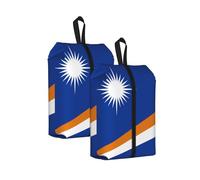 Flag of the Marshall Islands Print Shoe Storage Bag, One Size Waterproof Shoe Pouch with Handle, for Gym Travel and Daily Use Organizer