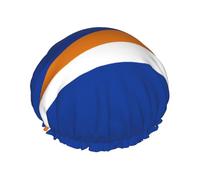 Flag of the Marshall Islands Print Shower Cap - Reusable, Double Layer, Breathable, Adjustable Elastic Strap, Hotel Travel Essentials