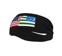 Flag of The Mountain Republic and America Headbands Men Women Non Slip Wicking Sports Sweatband for Gym Basketball Yoga Hairbands