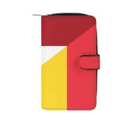 Flag of The Netherlands and Belgium Long Zippered Pouch Slim Clutch Organizer Purse Money and Credit Card Holder for Men Women