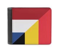 Flag of The Netherlands and Belgium Printed Bifold Wallet with Hidden Compartments Pocket Money and Credit Card Holder for Men Women