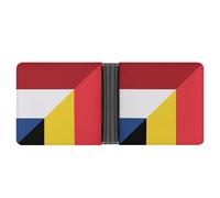 Flag of The Netherlands and Belgium Printed Bifold Wallet with Hidden Compartments Pocket Money and Credit Card Holder for Men Women