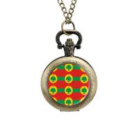 Flag of The Oromo Liberation Front Classic Quartz Pocket Watch Vintage Men's Pocketwatch with Chain Christmas Gifts for Father Husband Boyfriend