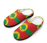 Flag of The Oromo Liberation Front Cotton Slipper for Women Indoor Outdoor House Shoes Anti-Skid Slippers with Rubber Sole