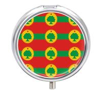 Flag of The Oromo Liberation Front Mini Pill Box Portable Vitamins Organizer 3 Compartment Pills Case for Pocket Purse