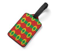 Flag of The Oromo Liberation Front PU Leather Luggage Tags Privacy Cover ID Label Personalized Suitcase Tag for Travel Backpack 7x12cm